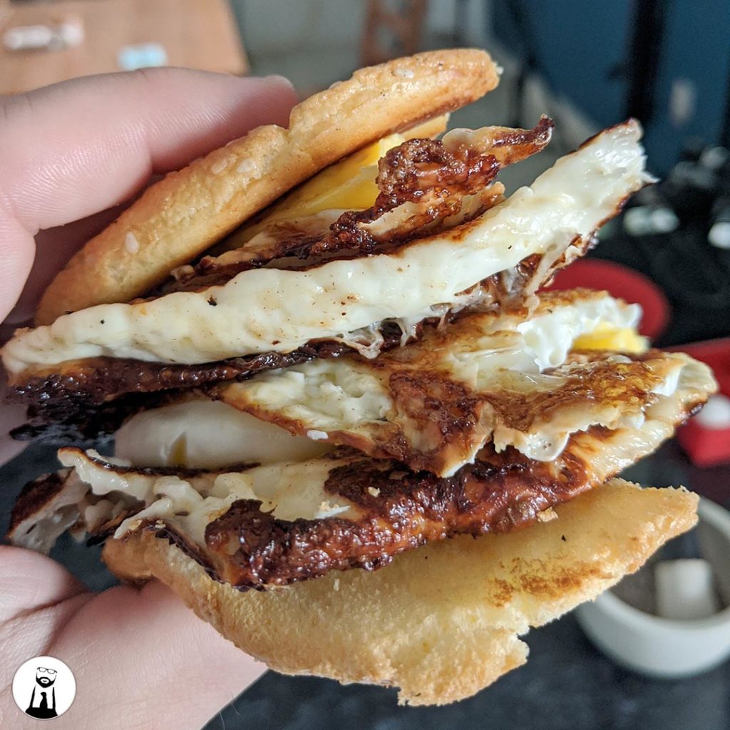 Cloud Bread breakfast sandwich